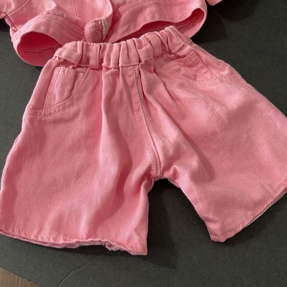 WACKY BEAR BUILD A BEAR PINK DENIM JACKET AND PANTS - Picture 3 of 6